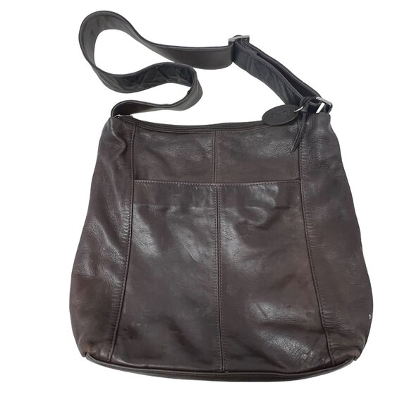 Y2K Rolfs Purse Bucket Bag Genuine Leather Brown Adjustable Strap Pockets - Picture 2 of 12